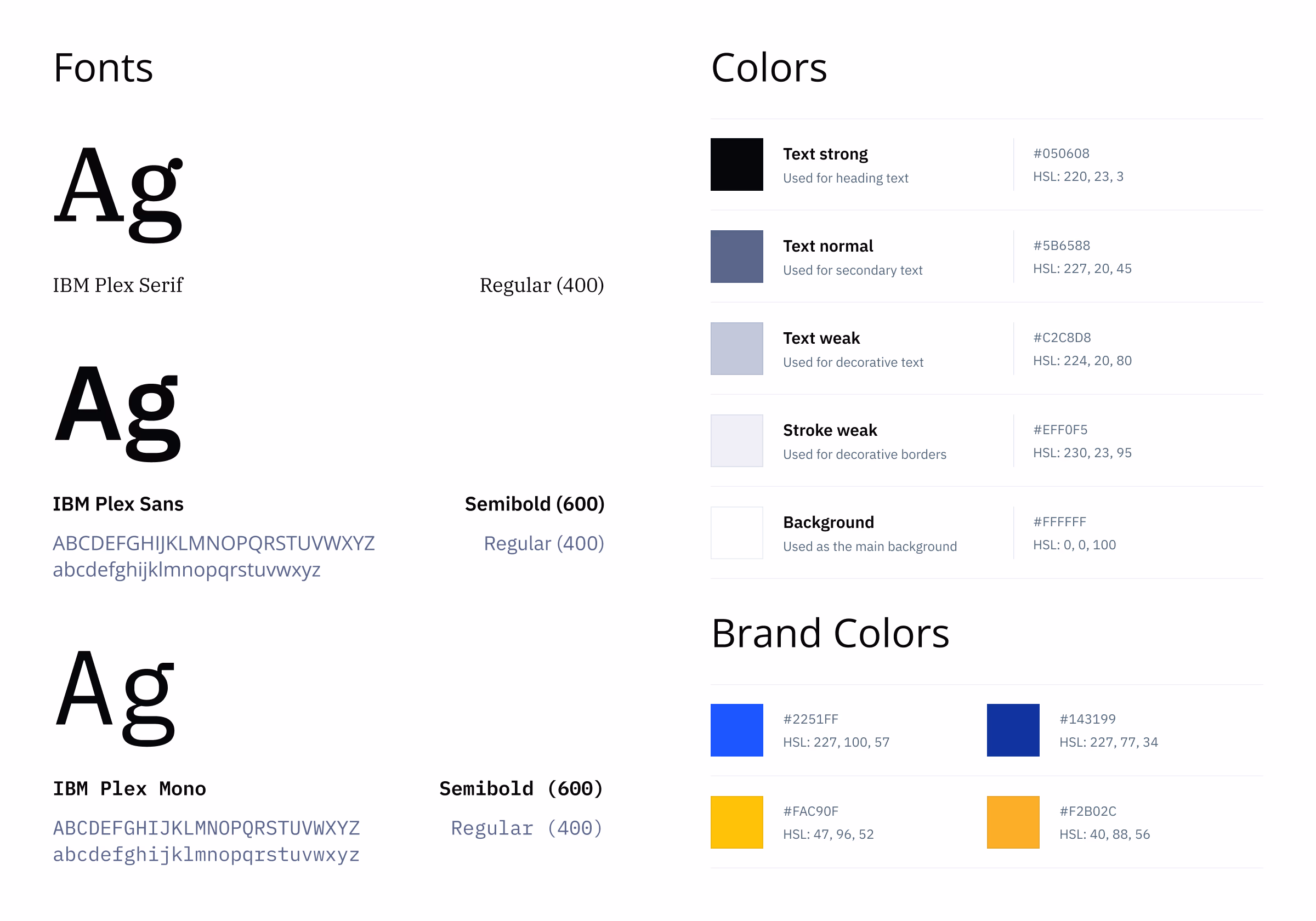 Fonts and Colors